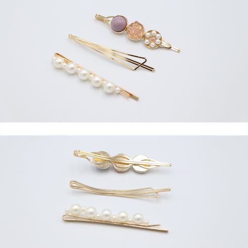3点セット ヘアピン おしゃれ 3点セット ヘアピン おしゃれ 大人可愛い ヘアアクセサリー パール ヘアピン 前髪 アメリカピン アメピン 髪留め 80YIYANG-001