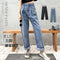 ハイウエスト タックデニムパンツ 韓国 レディース ストレートデニム ワイドパンツ 春夏秋冬 ゆったり ジーンズ ジーパン 股上深め こなれ感 デニム おしゃれ 80YT-014