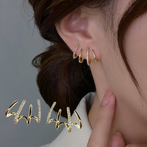 キラキラ ピアス 韓国風 イーグルクロー スタッドピアス レディース スタイリッシュ フォークピアス おしゃれ アーチ型ピアス かぶらない 珍しい 80YUNNIAN-001