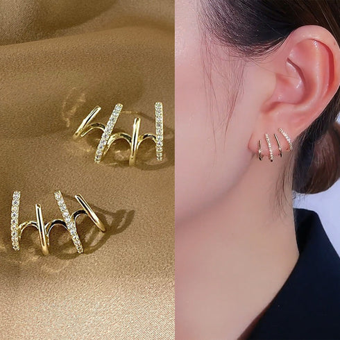 キラキラ ピアス 韓国風 イーグルクロー スタッドピアス レディース スタイリッシュ フォークピアス おしゃれ アーチ型ピアス かぶらない 珍しい 80YUNNIAN-001