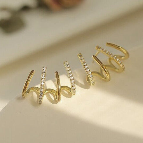 キラキラ ピアス 韓国風 イーグルクロー スタッドピアス レディース スタイリッシュ フォークピアス おしゃれ アーチ型ピアス かぶらない 珍しい 80YUNNIAN-001