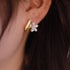 ピアス 花モチーフ レディース きらきら おしゃれ アクセサリー ゴールド きれいめ 耳飾り お呼ばれ ジュエリー 結婚式 パーティー 韓国ファッション上品 清楚 80YUNNIAN-003