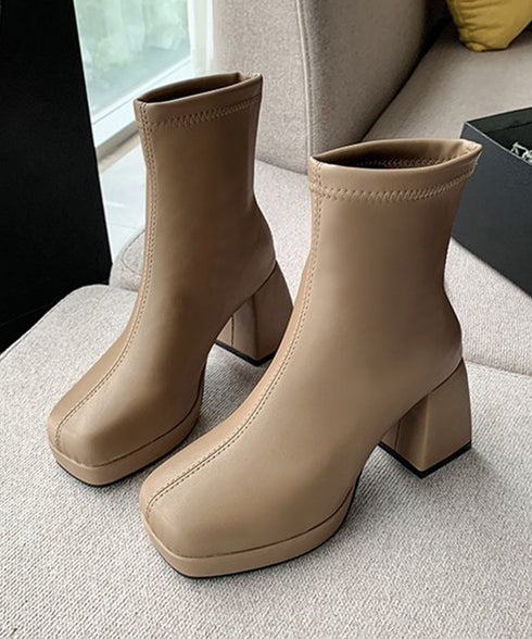 ショートブーツ レディース 裏起毛ブーツ 厚底ブーツ ハイヒール アンクルブーツ 歩きやすい スリム 韓国風 内ボア 太ヒールブーティ 秋冬美脚シューズ きれいめ 80YYI-001