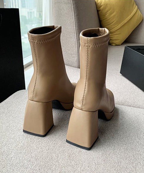 ショートブーツ レディース 裏起毛ブーツ 厚底ブーツ ハイヒール アンクルブーツ 歩きやすい スリム 韓国風 内ボア 太ヒールブーティ 秋冬美脚シューズ きれいめ 80YYI-001