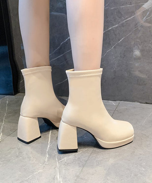 ショートブーツ レディース 裏起毛ブーツ 厚底ブーツ ハイヒール アンクルブーツ 歩きやすい スリム 韓国風 内ボア 太ヒールブーティ 秋冬美脚シューズ きれいめ 80YYI-001