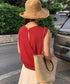 サマーニットタンクトップ 背中開き 夏服 前後2WAYリブニット ノースリーブトップス レディース ラウンドネックプルオーバー バックオープンニットソー きれいめ 80ZHONGYI-002