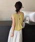 サマーニットタンクトップ 背中開き 夏服 前後2WAYリブニット ノースリーブトップス レディース ラウンドネックプルオーバー バックオープンニットソー きれいめ 80ZHONGYI-002