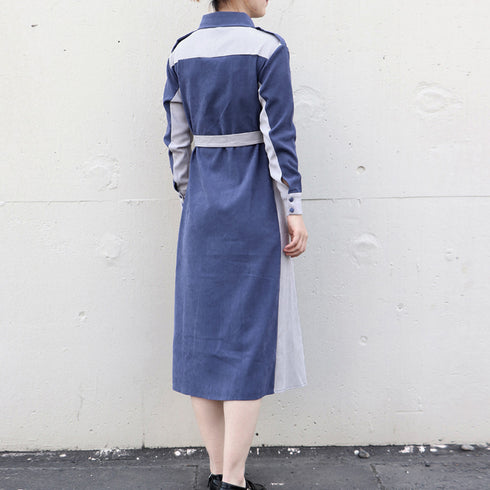 シャツワンピース ロング レディース シャツワンピース ロング レディース 長袖 ミモレ丈 ワンピース ウエストマーク 着やせ おしゃれ ワンピース 80ZHUIMENG-007