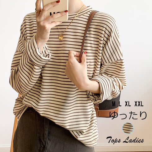 Tシャツ レディース トップス 長袖 薄手 Tシャツ クルーネック レディース 長袖 カジュアル プルオーバー 体型カバー 大人女子 81ANHE-016