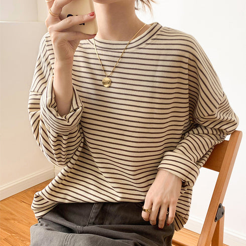 Tシャツ レディース トップス 長袖 薄手 Tシャツ クルーネック レディース 長袖 カジュアル プルオーバー 体型カバー 大人女子 81ANHE-016