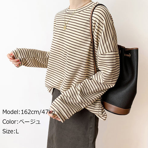 Tシャツ レディース トップス 長袖 薄手 Tシャツ クルーネック レディース 長袖 カジュアル プルオーバー 体型カバー 大人女子 81ANHE-016