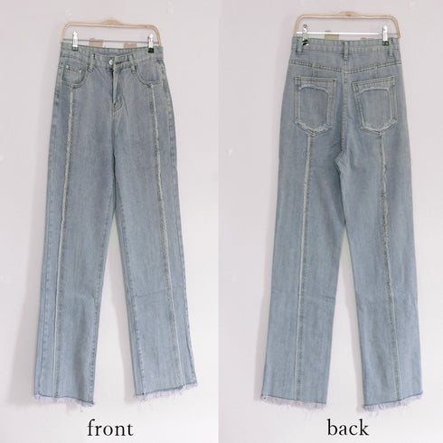デニム ワイドパンツ ハイウエスト 脚長 レディース ゆったり ストレートパンツ 美脚 おしゃれ ロングパンツ カジュアル 春秋冬 81ANHE-027