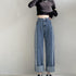 デニム ワイドパンツ ハイウエスト 脚長 レディース ゆったり ストレートパンツ 美脚 おしゃれ ロングパンツ カジュアル 春秋冬 81ANHE-027