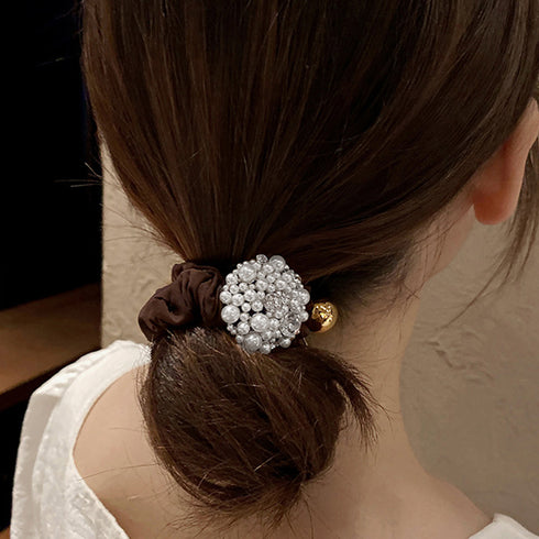 小粒パール ヘアアクセサリー レディース おしゃれ ヘアアレンジ ヘアゴム オフィス 通勤 通学 可愛いまとめ髪 プチプラ エレガント 誕生日 プレゼント 小物 82DOUYU-004