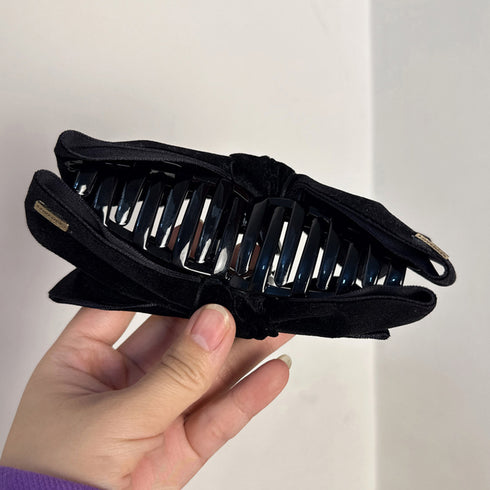 大きめ バンスクリップリボン レディース ヘアアクセサリー お洒落 リボン ベルベット シンプル ハーフアップ ヘアクリップ レディース 女性 髪留め おしゃれ 82HARU-010