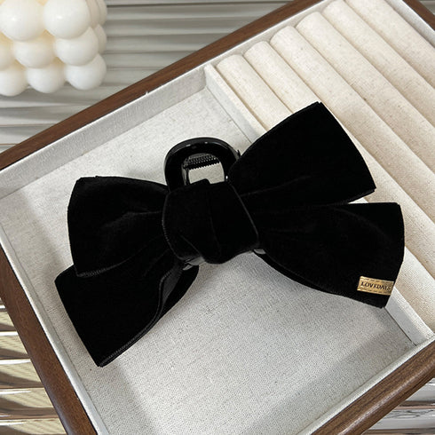 大きめ バンスクリップリボン レディース ヘアアクセサリー お洒落 リボン ベルベット シンプル ハーフアップ ヘアクリップ レディース 女性 髪留め おしゃれ 82HARU-010