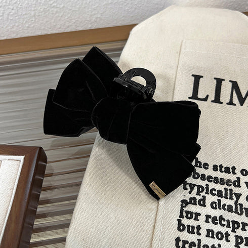 大きめ バンスクリップリボン レディース ヘアアクセサリー お洒落 リボン ベルベット シンプル ハーフアップ ヘアクリップ レディース 女性 髪留め おしゃれ 82HARU-010