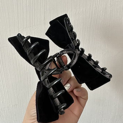 大きめ バンスクリップリボン レディース ヘアアクセサリー お洒落 リボン ベルベット シンプル ハーフアップ ヘアクリップ レディース 女性 髪留め おしゃれ 82HARU-010