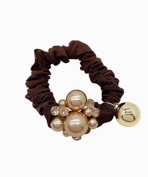 パール ヘアアクセサリー レディース 髪飾り 髪留め ラインストーン おしゃれ 大人可愛い きらきら 大人っぽい お洒落 小物 まとめ髪 太め ヘアゴム 82HARU-015