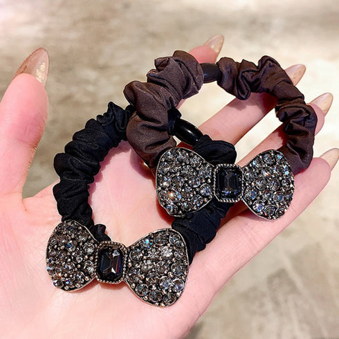 ヘアゴム ヘアリング キラキラ シュシュ レディース 大人可愛い ヘアアクセサリー おしゃれ リボン 髪留め 髪飾り お洒落 ラインストーン まとめ髪 オルチャン 82HARU-016