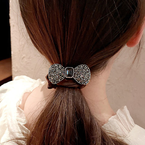 ヘアゴム ヘアリング キラキラ シュシュ レディース 大人可愛い ヘアアクセサリー おしゃれ リボン 髪留め 髪飾り お洒落 ラインストーン まとめ髪 オルチャン 82HARU-016