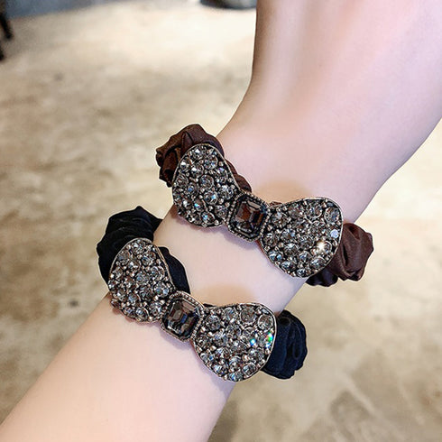 ヘアゴム ヘアリング キラキラ シュシュ レディース 大人可愛い ヘアアクセサリー おしゃれ リボン 髪留め 髪飾り お洒落 ラインストーン まとめ髪 オルチャン 82HARU-016