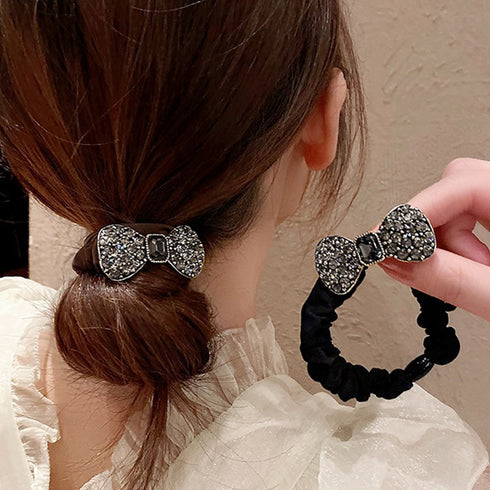 ヘアゴム ヘアリング キラキラ シュシュ レディース 大人可愛い ヘアアクセサリー おしゃれ リボン 髪留め 髪飾り お洒落 ラインストーン まとめ髪 オルチャン 82HARU-016