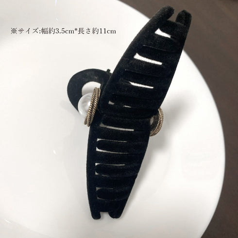 ヘアクリップ レディース 黒 ベルベット 大きめパール バンスクリップ 可愛いまとめ髪 ヘアアクセサリー 誕生日プレゼント 雑貨 髪留め 大人エレガント 韓国風 82LIGE-003