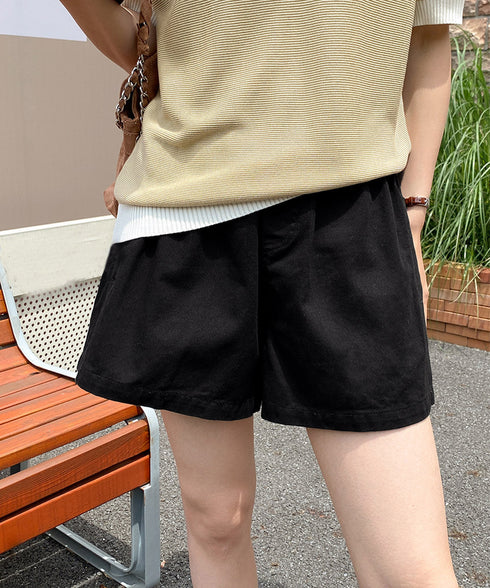 ショートパンツ レディース美脚ショーパン ポケット付き 着やせ 短パン ハイウエスト 夏ボトムス ベーシックショーパン ウエストゴム カジュアルパンツ無地 涼しげ 83CHENXN-004