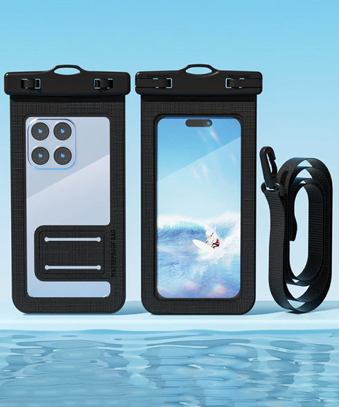 スマホ用防水ケース 水中撮影スマホポーチ 幅広ストラップ付き 携帯防水ケース 全機種対応 タッチ操作可能 水泳砂浜 スマートフォンケース 夏海透明ポーチ 密封設計 83DDLQ-001
