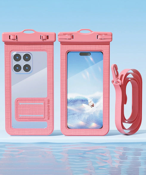 スマホ用防水ケース 水中撮影スマホポーチ 幅広ストラップ付き 携帯防水ケース 全機種対応 タッチ操作可能 水泳砂浜 スマートフォンケース 夏海透明ポーチ 密封設計 83DDLQ-001