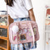 痛バッグ ショルダースクールバッグ高校生 可愛い 2WAY スクールBAG 肩掛け PUレザー 斜め掛けかばん クリア 学生カバン トートバッグ通学バッグA4韓国 83HANC-001