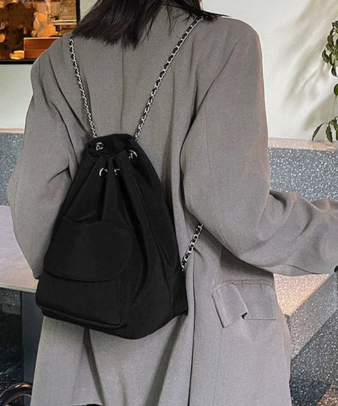 巾着リュック ナイロンチェーンバッグ軽量 斜めがけバッグ カジュアル ドローストリングバッグ 使いやすい リュックサック シンプルバックパック 肩掛けバッグ旅行鞄 83LLPJ-002