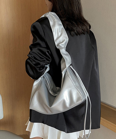 ギャザーショルダーバッグ ドロストバッグ レディース ドロストショルダーバッグ 2WAY ボディバッグ 軽量 大人カジュアル ワンショルダーバッグ フェイクレザー 83MAOREN-001
