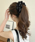 パールバナナクリップサテン風ヘアクリップ しっかり留まる大きめ髪留め 韓国風ヘアアクセサリー大人可愛い おしゃれハーフアップ 簡単ヘアアレンジグッズ ポニーテール 83SUIMIN-001