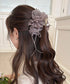 チュールバンスクリップリボンヘアクリップ バンスクリップ大きめ ビッグヘアクリップ ボリュームヘアアクセサリー 韓国風ヘアクリップ 大人可愛いヘアアクセ上品髪飾り 83SUIMIN-002