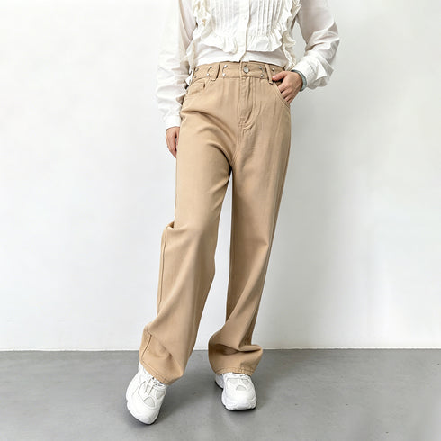 ハイウエスト デニム ワイドパンツ 韓国 レディース ゆったり ストレートパンツ ストリート 着やせ ジーパン10代 20代 30代 美脚 ロングパンツ 春秋夏冬 83YATONG-042