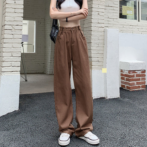 ハイウエスト デニム ワイドパンツ 韓国 レディース ゆったり ストレートパンツ ストリート 着やせ ジーパン10代 20代 30代 美脚 ロングパンツ 春秋夏冬 83YATONG-042