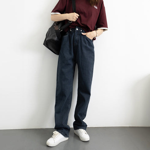 ハイウエスト デニム ワイドパンツ 韓国 レディース ゆったり ストレートパンツ ストリート 着やせ ジーパン10代 20代 30代 美脚 ロングパンツ 春秋夏冬 83YATONG-042