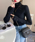 ハイネックニットトップス 長袖ニットソー タートルネック ニットセーター レディース タイトニット秋冬 大人可愛い 着回しニットインナー ベーシックニットきれいめ 83YYH-001