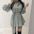 セットアップ レディース 春夏 シャツ 韓国 長袖シャツブラウス ショートパンツ 2点セット きれいめ ボリューム袖 カーディガン パフスリーブ トップス 83BIX-005