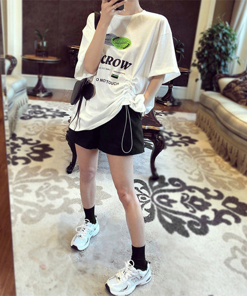 ショートパンツ レディース美脚ショーパン ポケット付き 着やせ 短パン ハイウエスト 夏ボトムス ベーシックショーパン ウエストゴム カジュアルパンツ無地 涼しげ 83CHENXN-004
