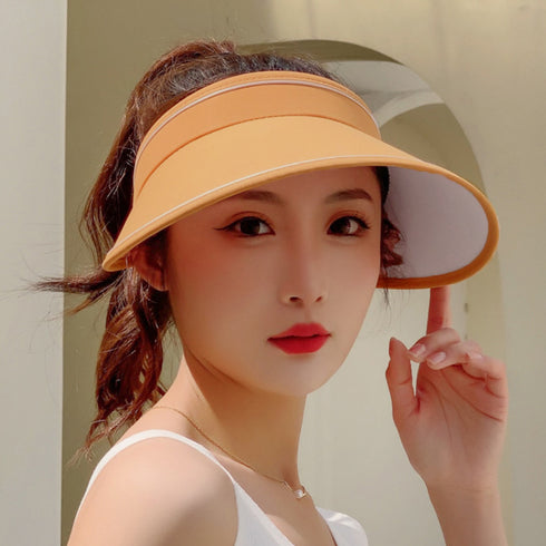 韓国サンバイザー つば広 レディース 夏 折りたたみサンバイザー おしゃれ スポーツ帽子 運動登山日よけ帽子 自転車 飛ばない 日焼け防止帽子 釣り 遮光キャンプ 83DBANG-001