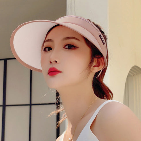 韓国サンバイザー つば広 レディース 夏 折りたたみサンバイザー おしゃれ スポーツ帽子 運動登山日よけ帽子 自転車 飛ばない 日焼け防止帽子 釣り 遮光キャンプ 83DBANG-001