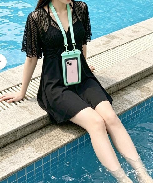 スマホ防水ケース タッチ可 スマホポーチ 水中撮影 ストラップ付き 携帯防水ケース お風呂 水泳砂浜スマートフォン防水ケース 全機種対応 指紋認証 防水ポーチ夏海 83DDLQ-002