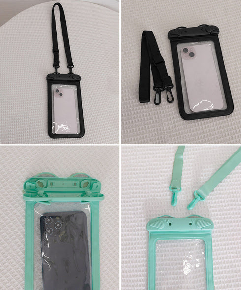 スマホ防水ケース タッチ可 スマホポーチ 水中撮影 ストラップ付き 携帯防水ケース お風呂 水泳砂浜スマートフォン防水ケース 全機種対応 指紋認証 防水ポーチ夏海 83DDLQ-002