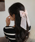 レースリボンバレッタ刺しゅうヘアクリップ 大人可愛いシアー髪飾り ロングクリップ 簡単ヘアアレンジ 韓国風大きめバレッタ エレガントフレンチガーリーヘアピンお洒落 83DIANQIAO-001