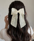 レースリボンバレッタ刺しゅうヘアクリップ 大人可愛いシアー髪飾り ロングクリップ 簡単ヘアアレンジ 韓国風大きめバレッタ エレガントフレンチガーリーヘアピンお洒落 83DIANQIAO-001