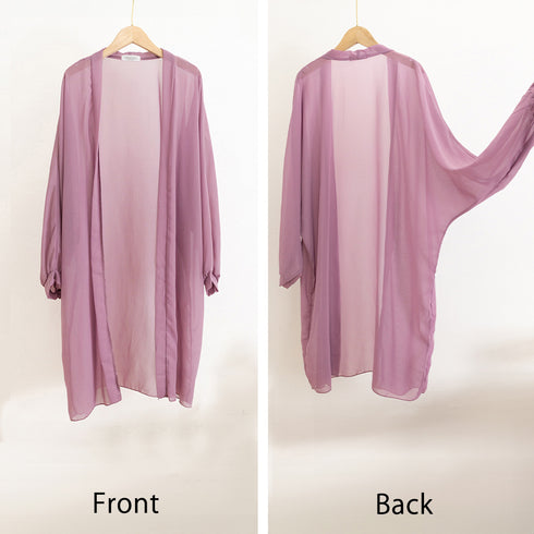 ロングカーディガンレディース シースルー シアーカーディガン夏 ドルマン袖 ロングカーデ 無地 羽織り オフィスカジュアル 長袖 体型カバー トッパーカーデ 薄手 83DIFA-001