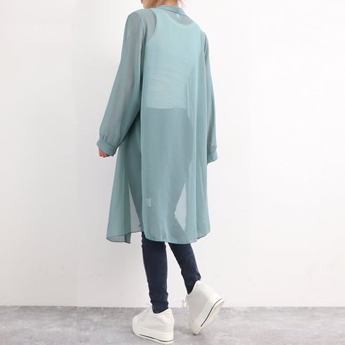 ロングカーディガンレディース シースルー シアーカーディガン夏 ドルマン袖 ロングカーデ 無地 羽織り オフィスカジュアル 長袖 体型カバー トッパーカーデ 薄手 83DIFA-001